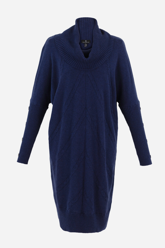 Navy Oversized Cowl Neck Tunic