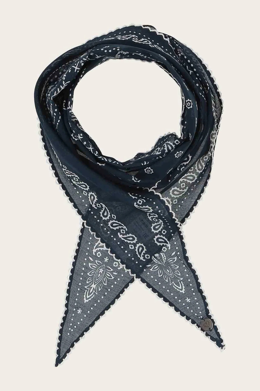 Bandana Diamond Scarf with Crochet Edge