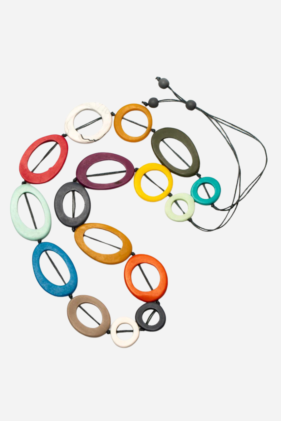 Long Multi Colour Resin Hoop Necklace