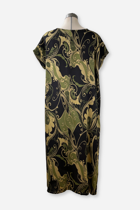 Liz Dress In Viscose Giardino Satin Print