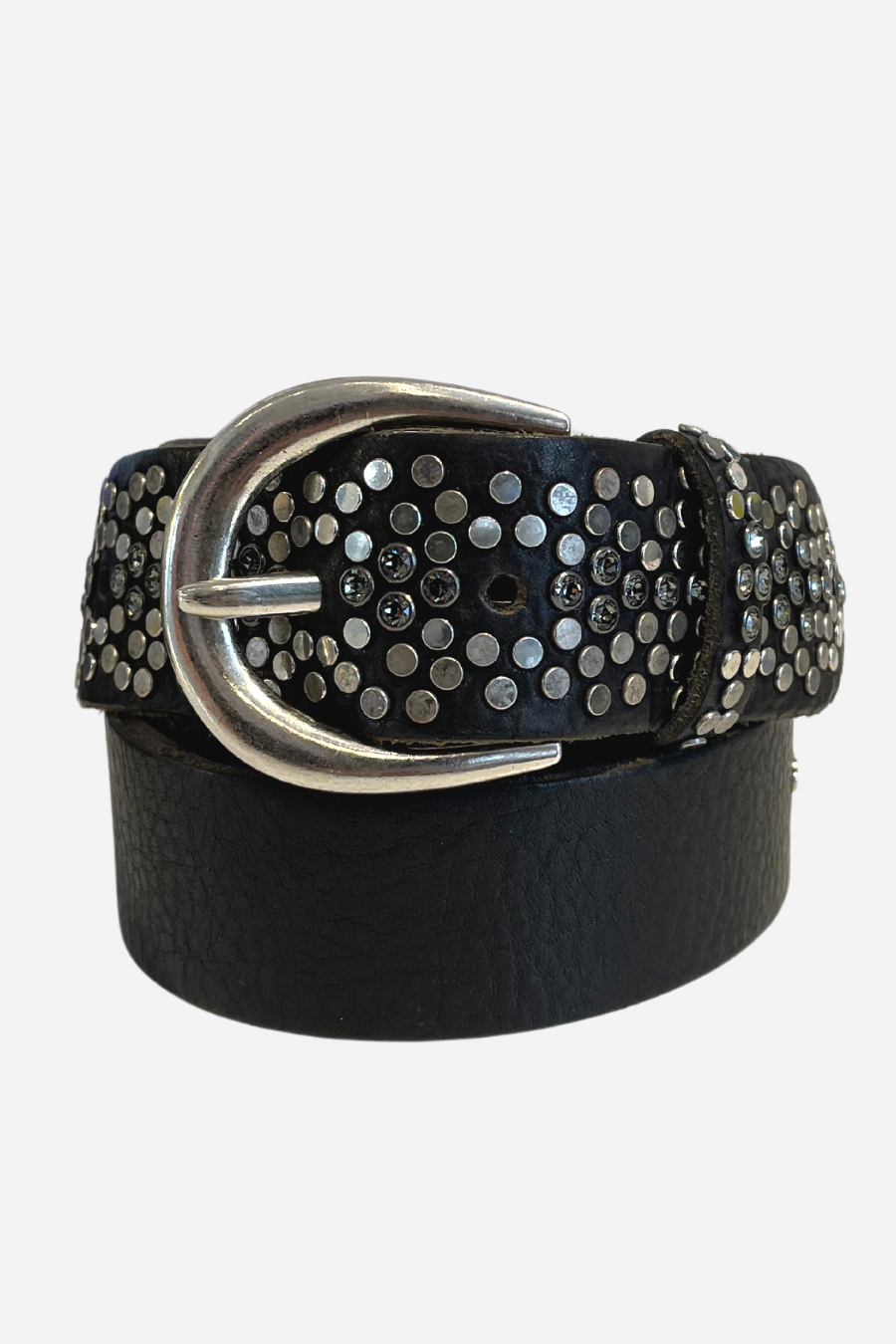 Black studded belt best sale