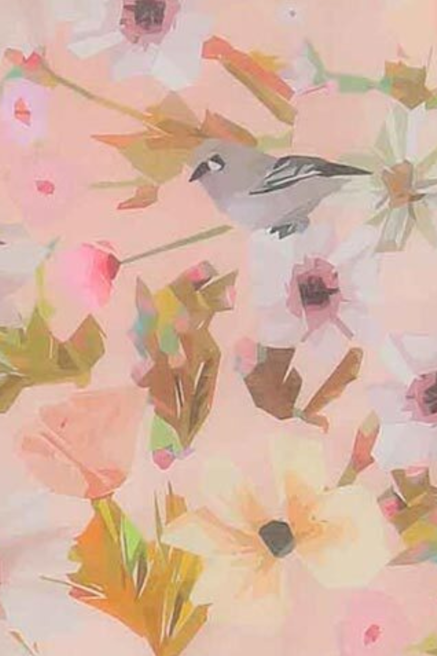 Floral/Birds Cotton/Silk Square Scarf-COMING SOON