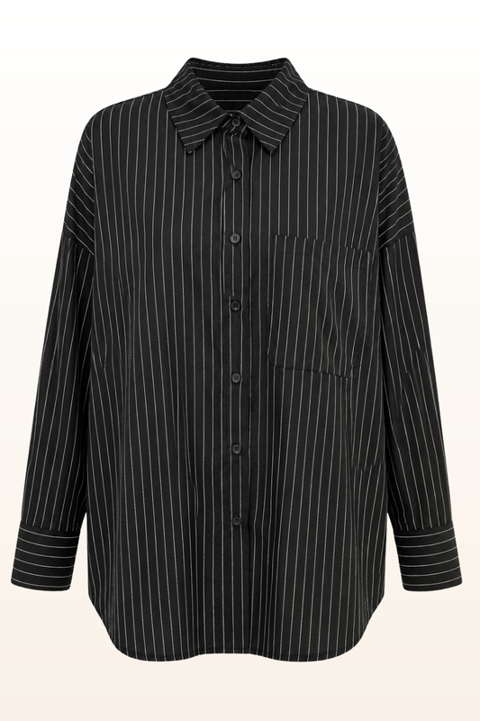 Stripe Boyfriend Cotton Shirt