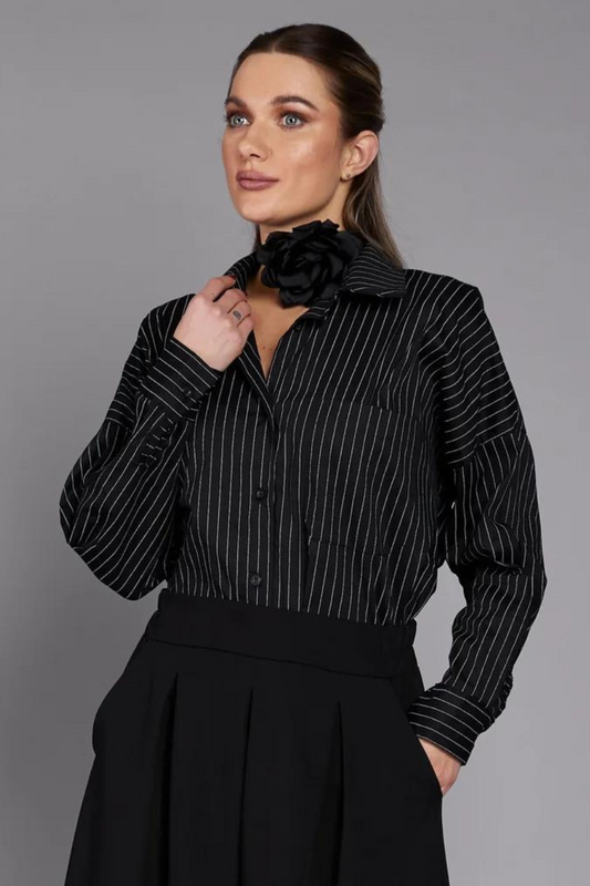 Stripe Boyfriend Cotton Shirt