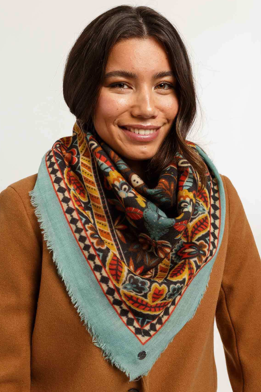 Paisley Boho Light Weight Wool Square Scarf-COMING SOON