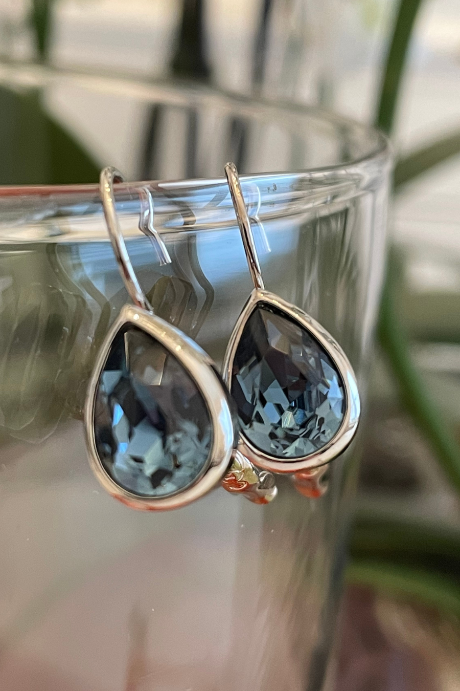 Nina Tear Drop Crystal Euroback Earring