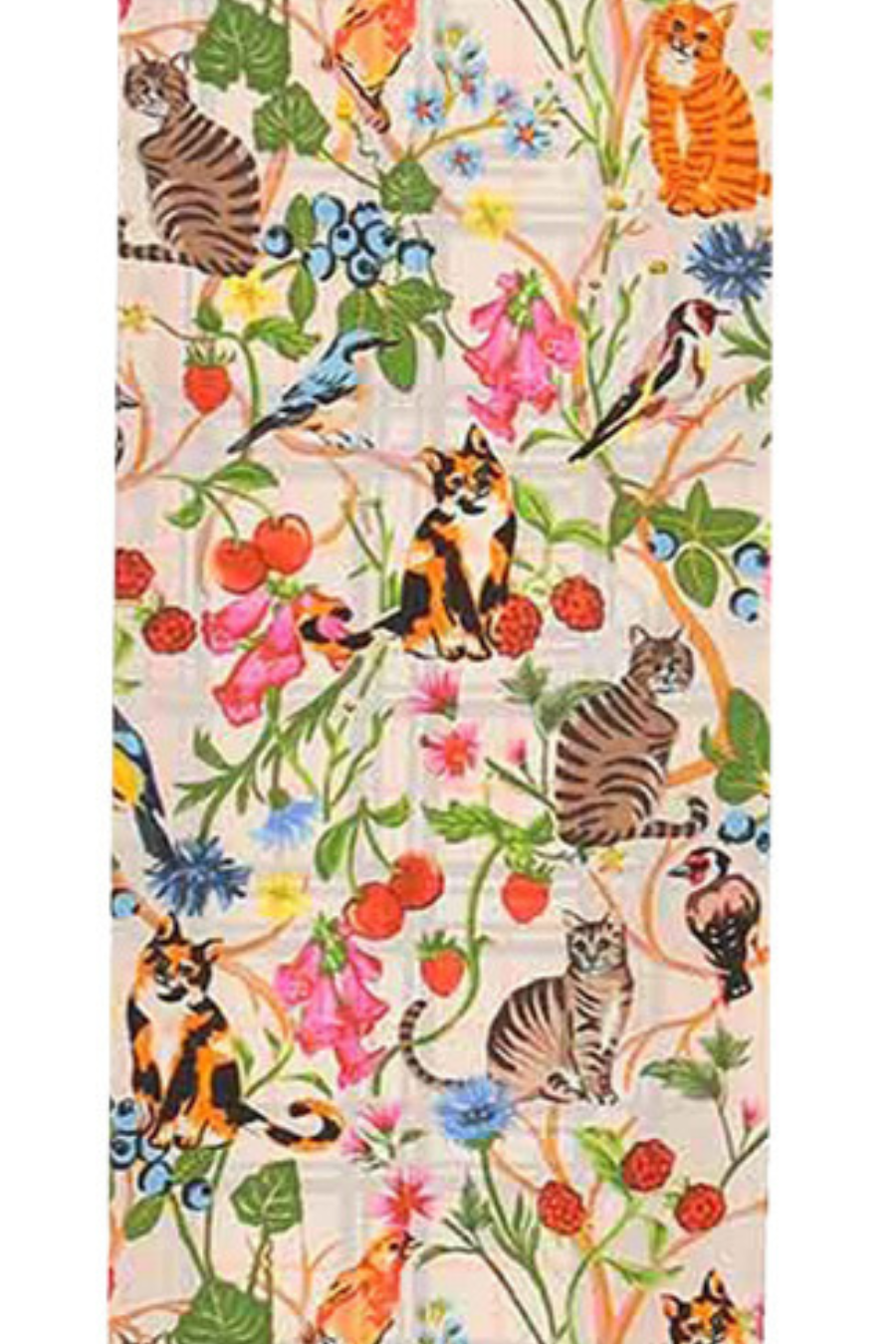 Fraas Plaid Jungle Cat Skinny Silk Scarf-COMING SOON