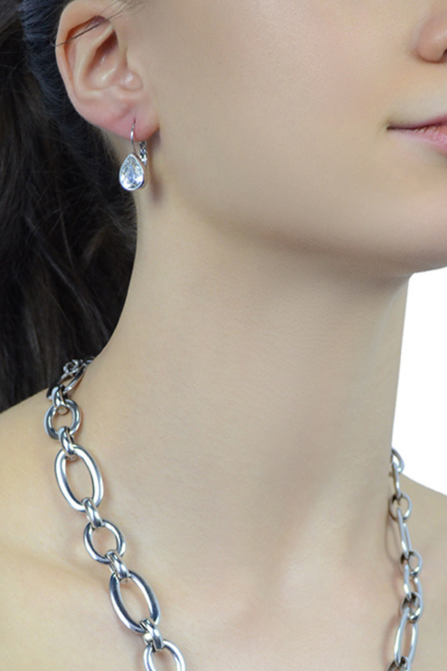 Nina Tear Drop Crystal Euroback Earring