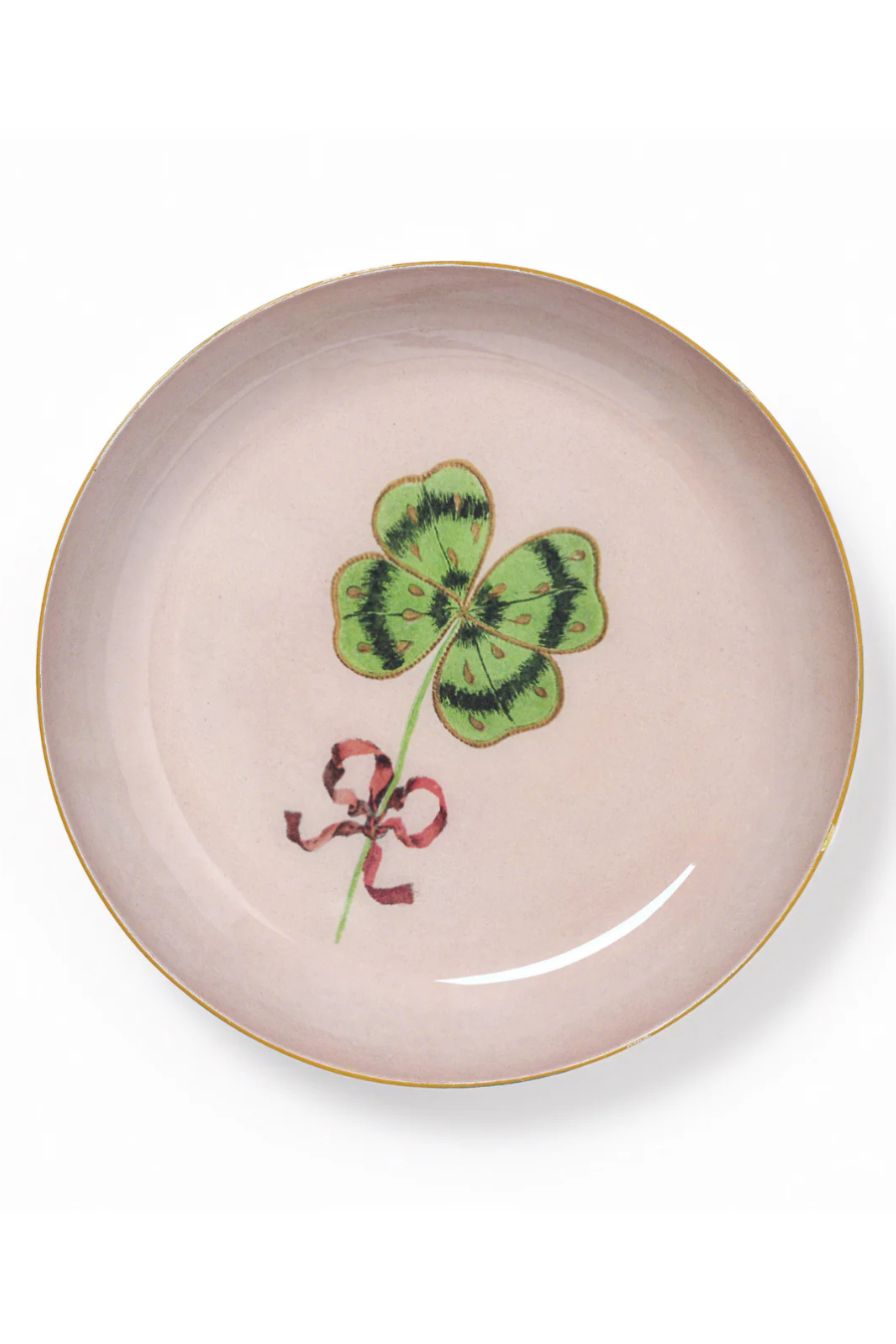 Clover Round Enamel Tray