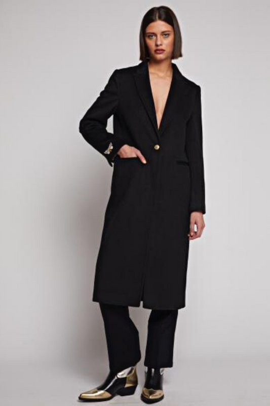 Vilagallo Katherin Black Butterfly Dress Coat