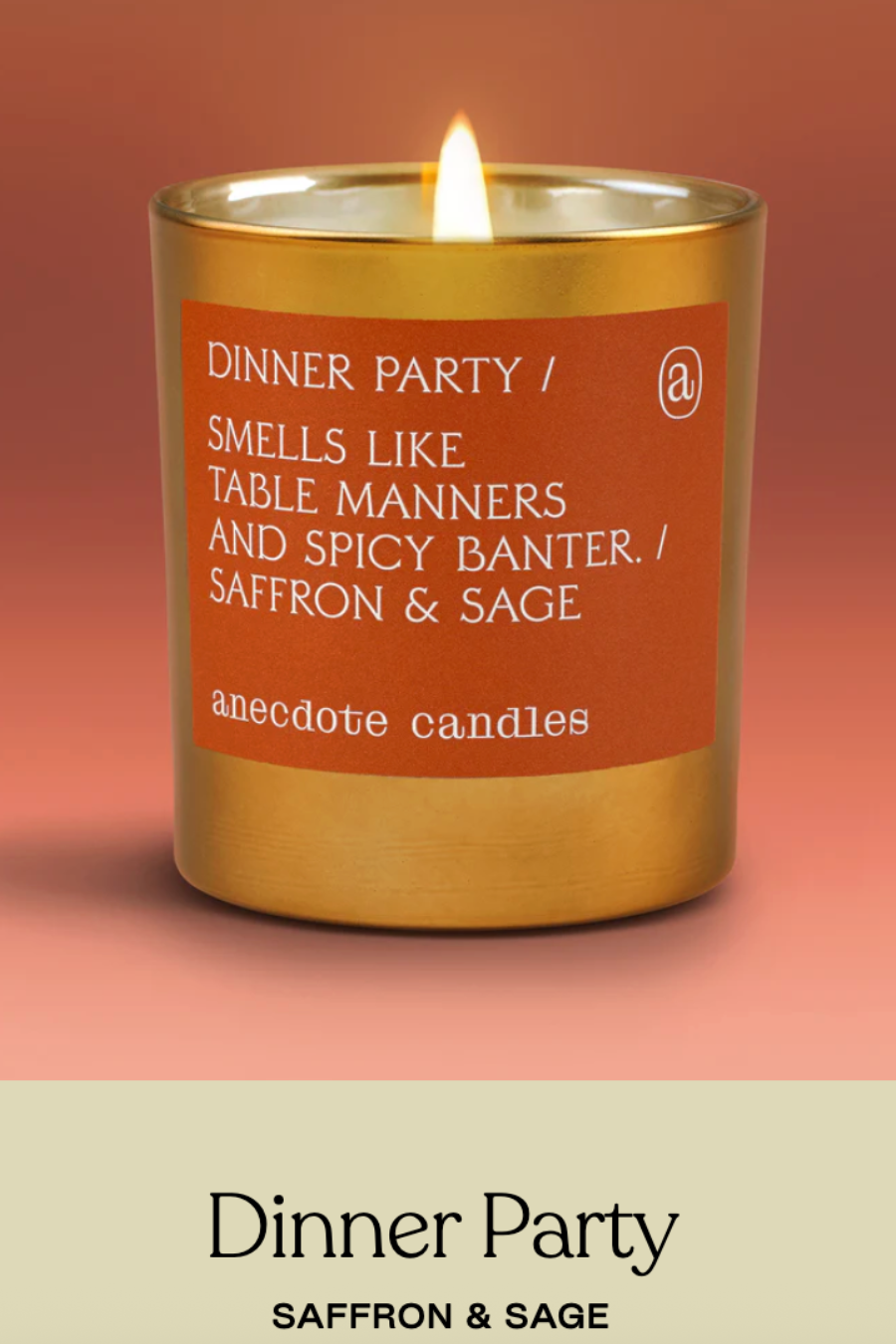 Dinner Party (Saffron & Sage) Gold Tumbler Candle