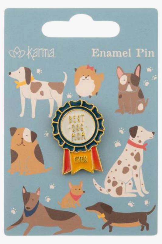 "Best Dog Mom" Enamel Pin