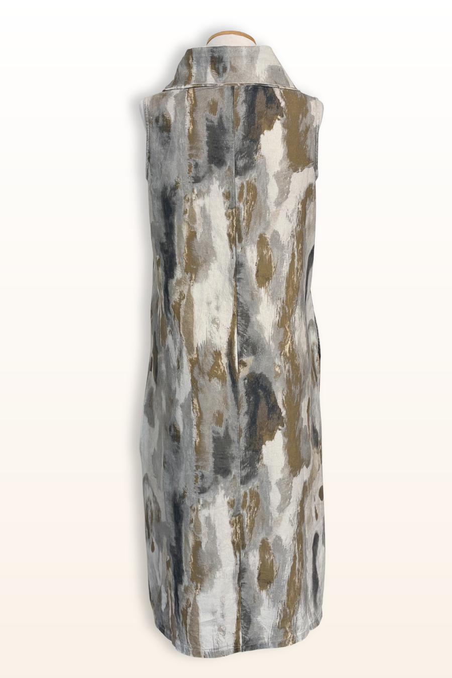 Henrietta Dress in Pioggia Print Linen/Viscose