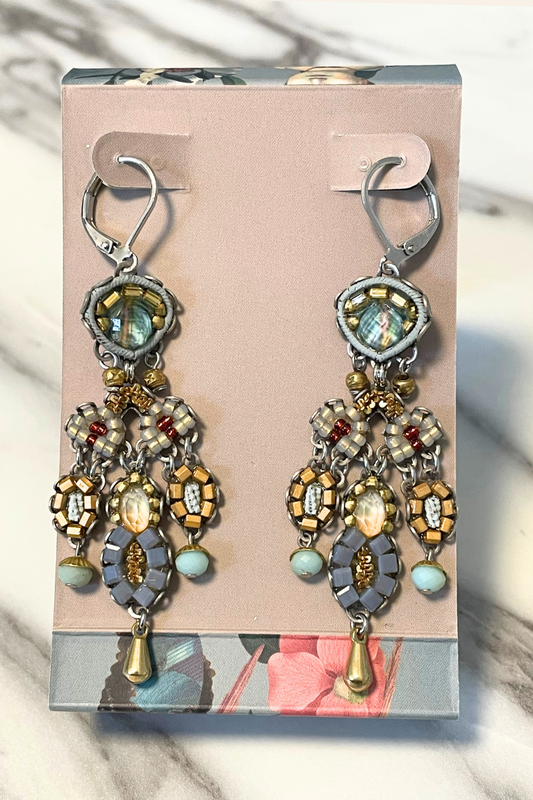 Metallic Medley Drop Earrings on Euro-back