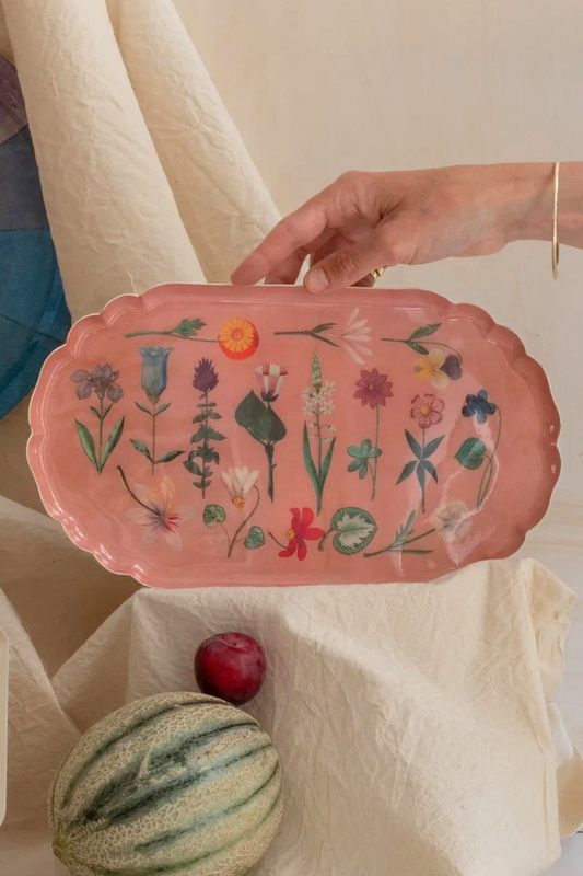 Festival of Flowers Scallop Edge Enamel Tray -COMING SOON