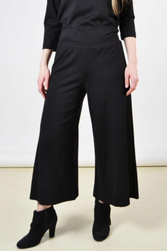 Ella Pant in Black Cotton/Bamboo Jersey