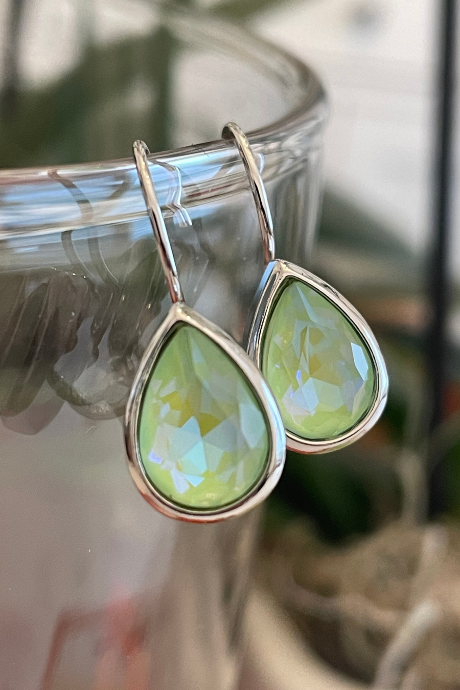 Nina Tear Drop Crystal Euroback Earring