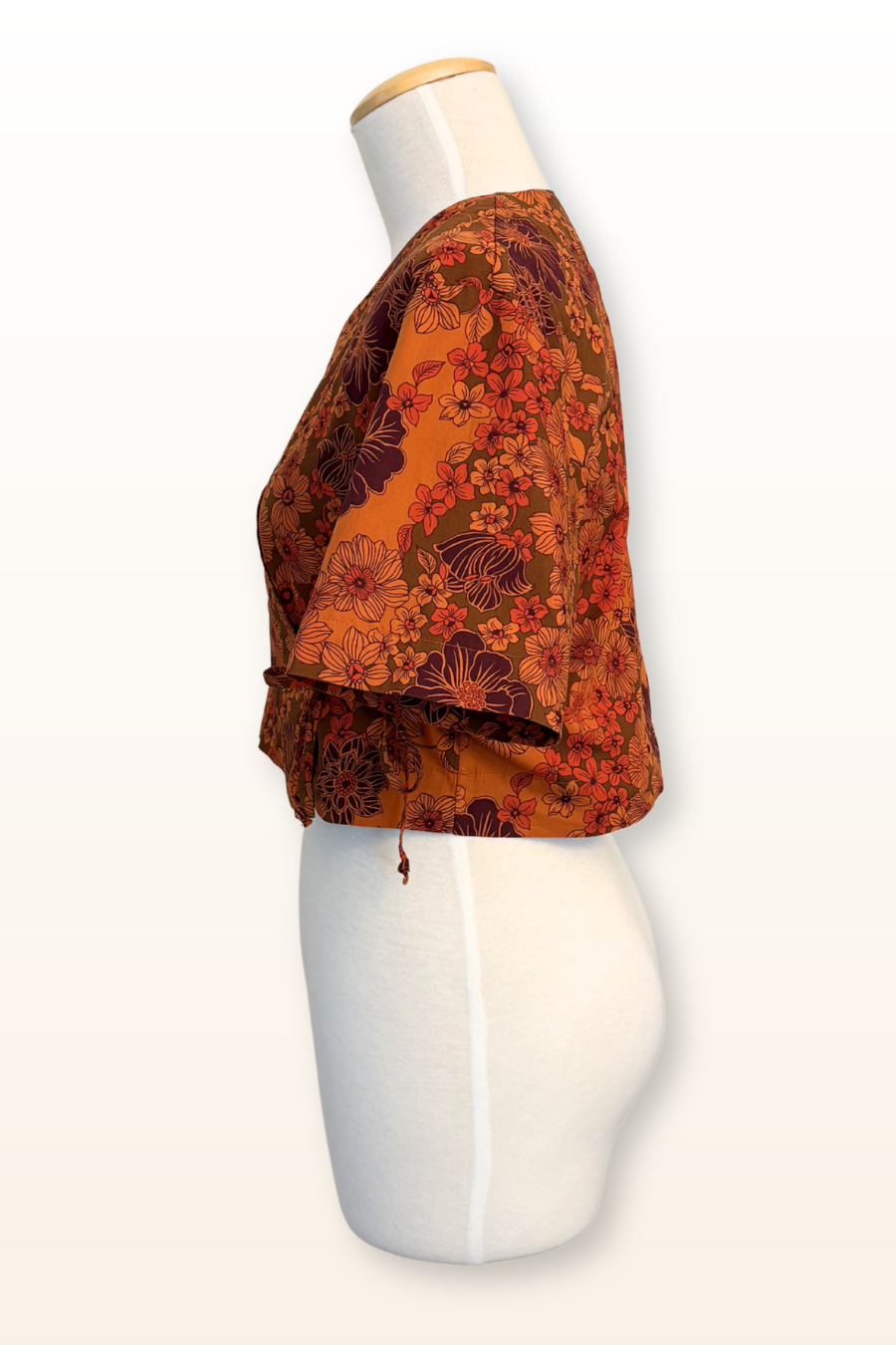 Jeju Cotton Shirt in Terracotta Floral Print