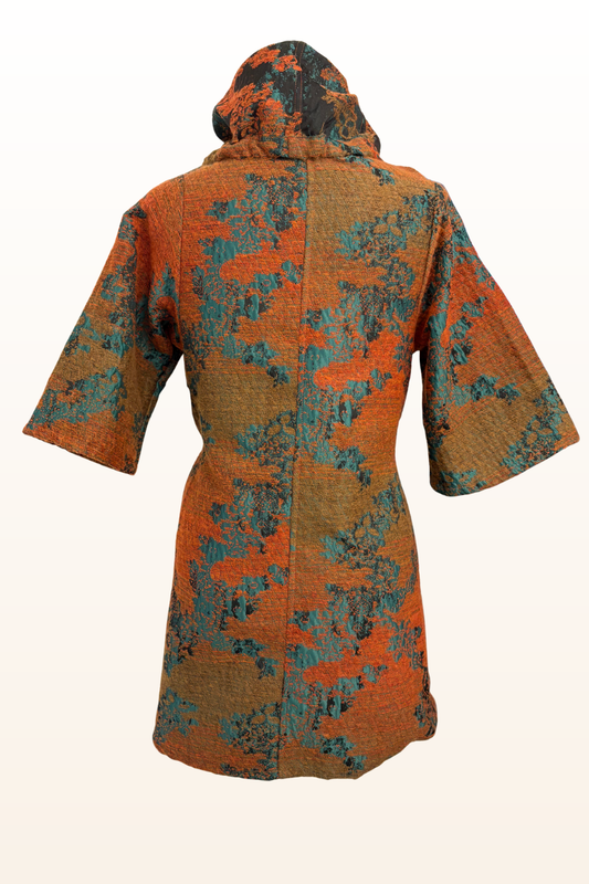 Bowie Jacket in Orange/Green Print-Vendor Sample Size Small