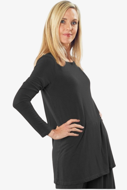 Lara Tunic in Black Bamboo Cotton