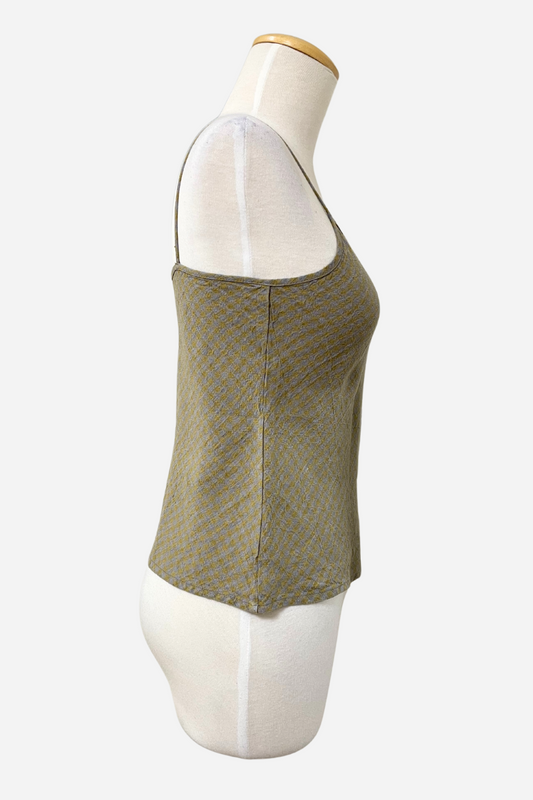 Lucy Tank in Grey/Viscacha Gingham Linen
