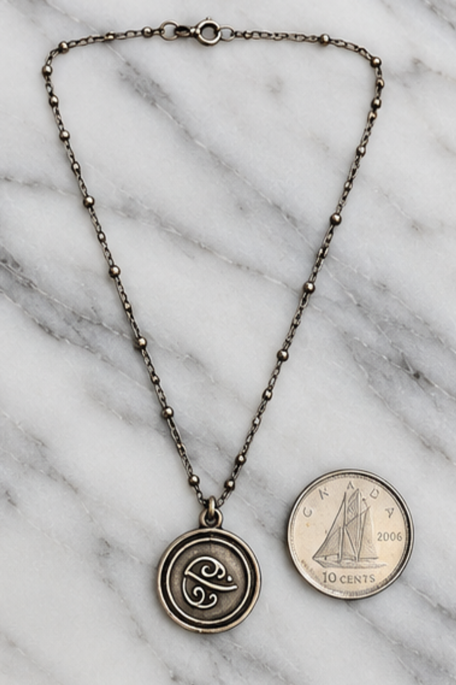 Refurbished Sterling Silver Euro-Back Symbol Necklace