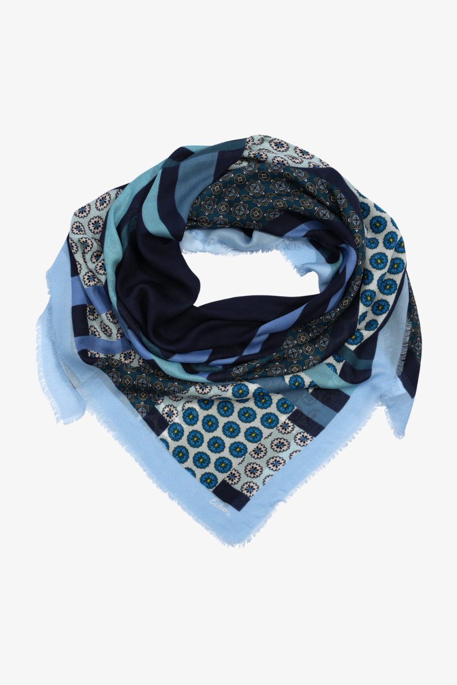 Navy Foulard Patch Square Scarf – Butter Studio