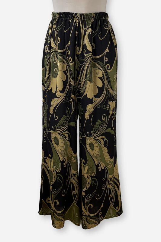 Osca Pant in Viscose Giardino Satin Print