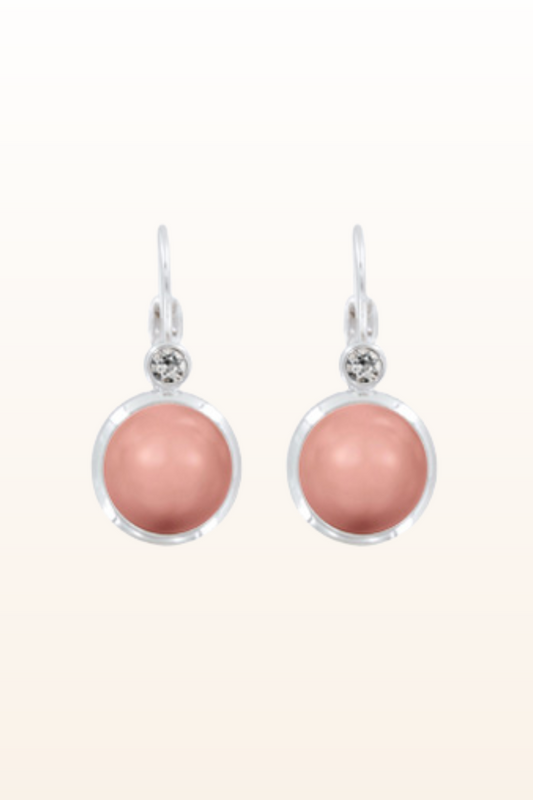 Nora Crystal Pearl Earring in Rose/Peach