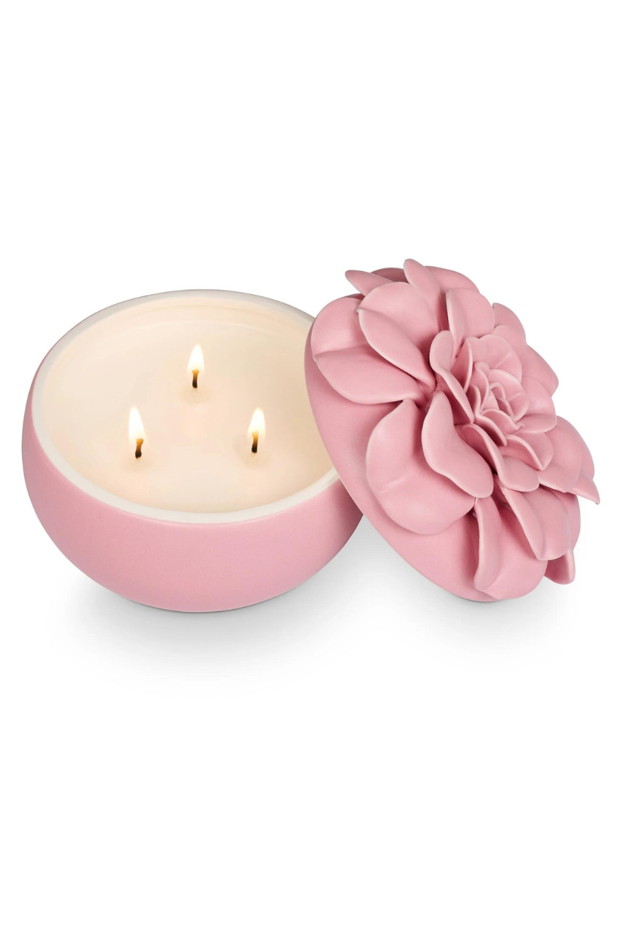 Pink Pepper Fruit Ceramic Flower Candle LOCAL PICK UP ONLY