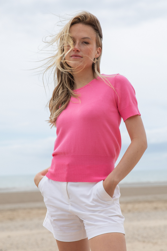 Short Sleeve Viscose Sweater