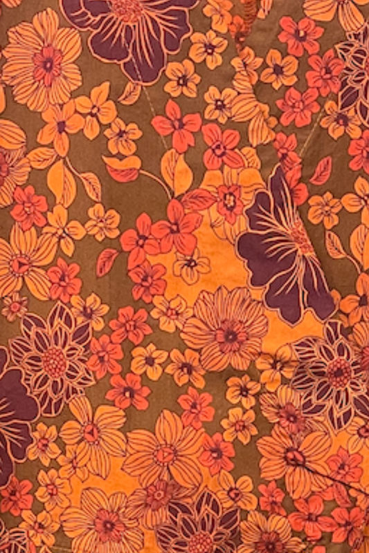 Jeju Crossover Cotton Print Shirt in Terracotta-COMING SOON