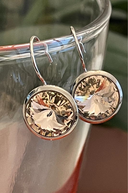 Rhodium Rivoli Crystal Earrings