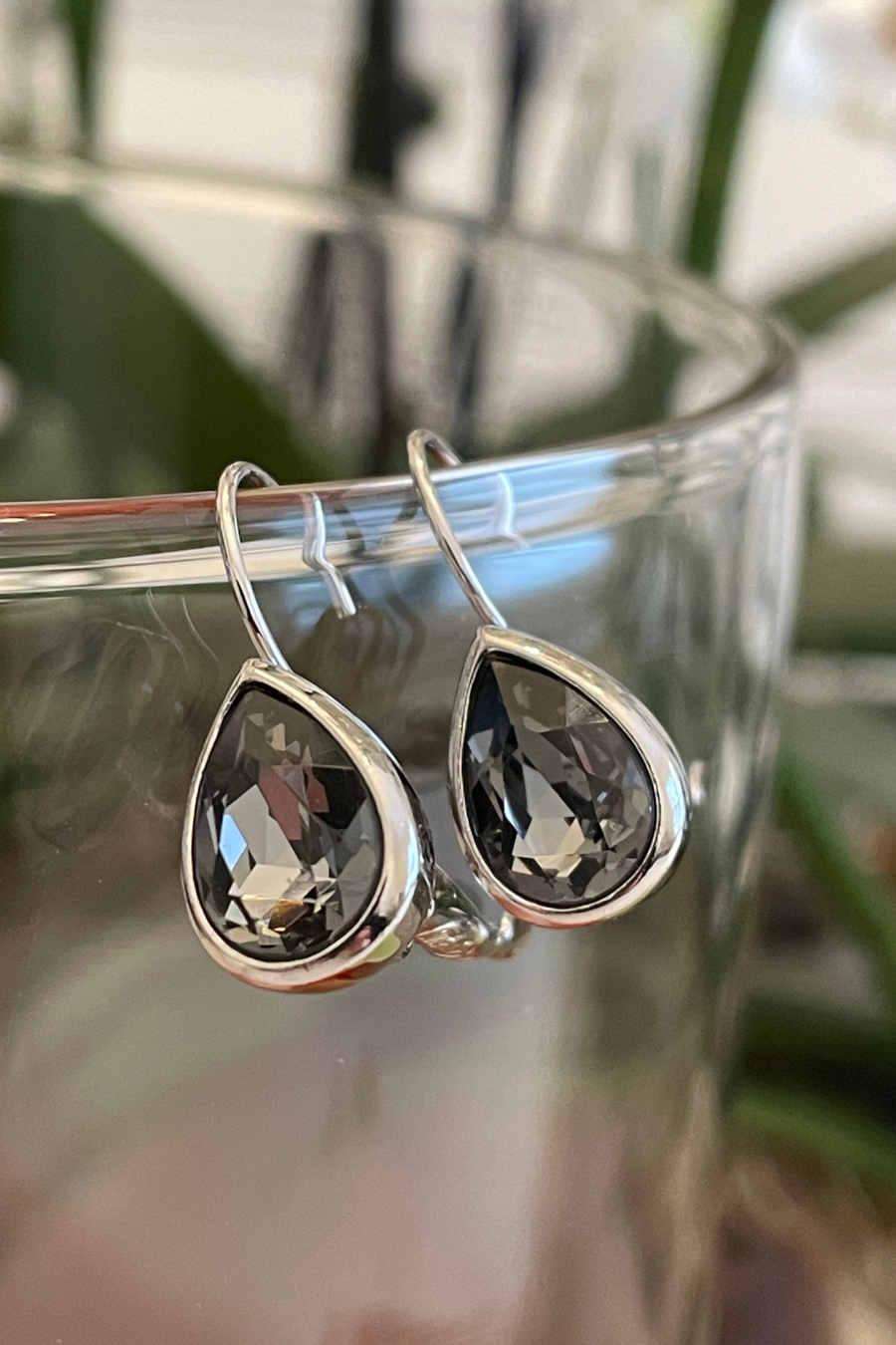 Nina Tear Drop Crystal Euroback Earring