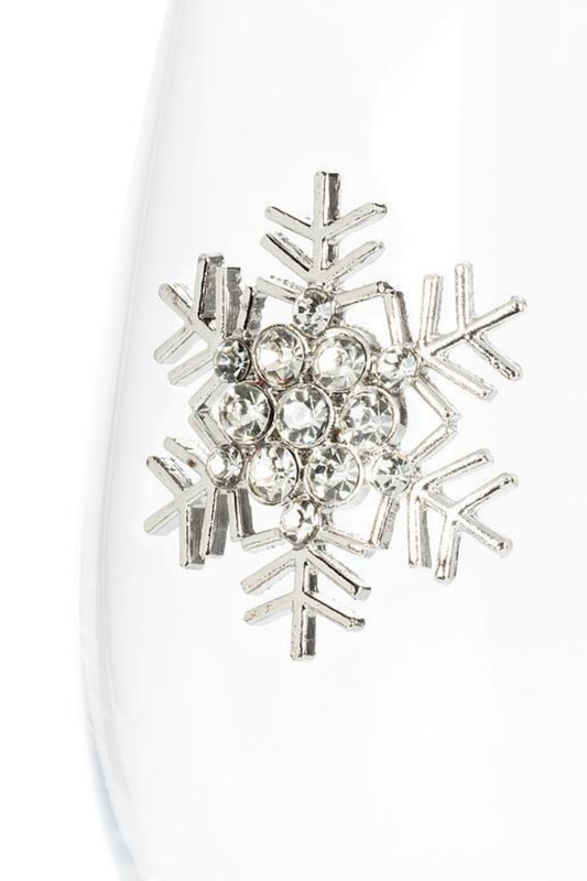 Stemless Wine Glass with Jewelled Snowflake-COMING SOON
