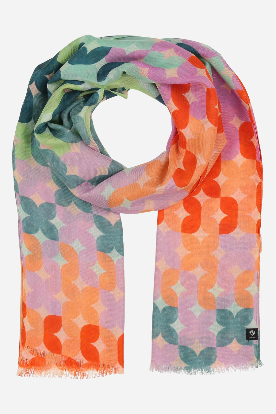 Tiled Floral Oblong Scarf