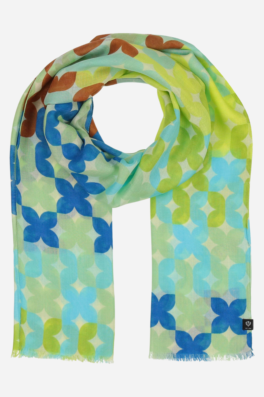 Tiled Floral Oblong Scarf