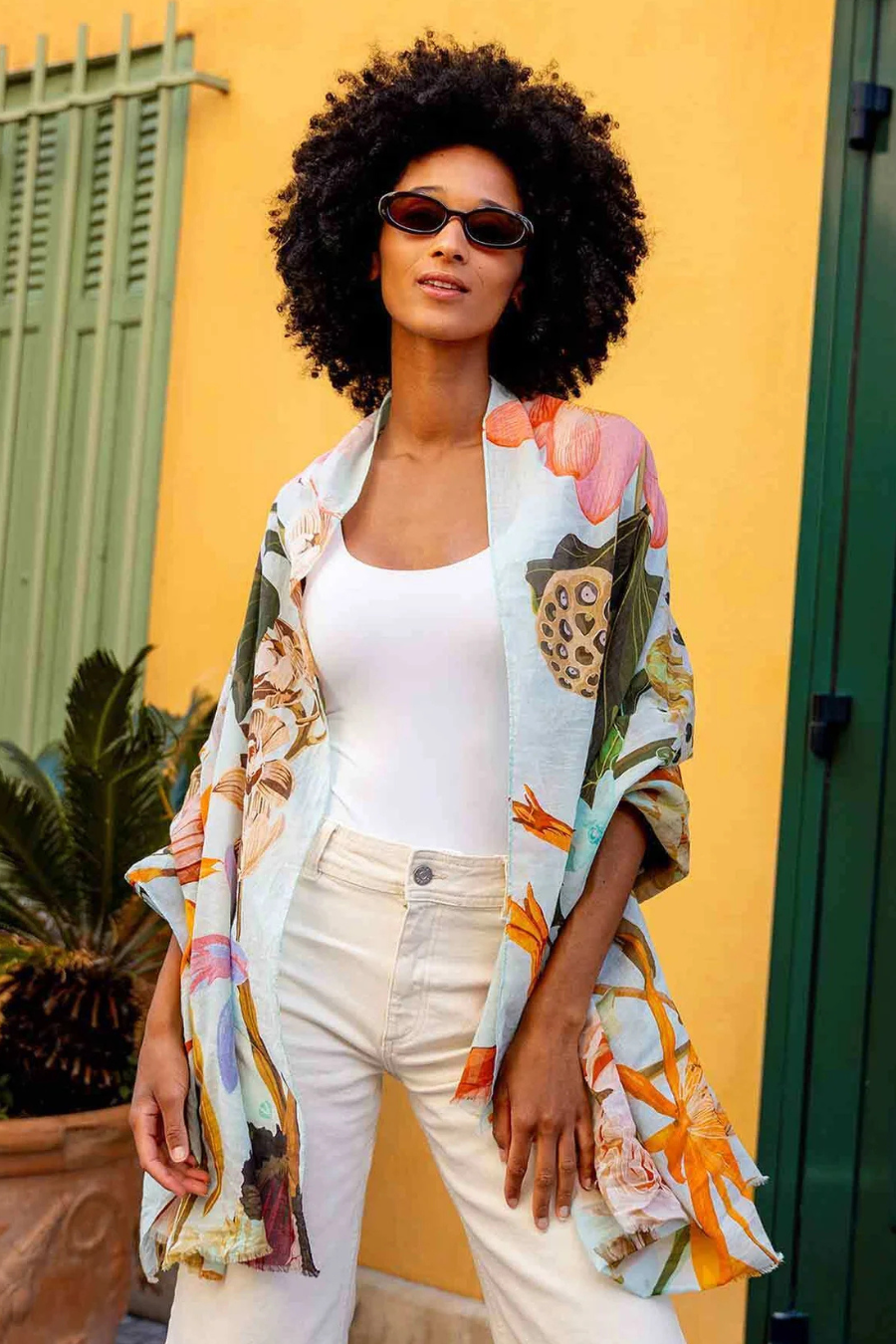 XLTropical Print Cotton Wrap