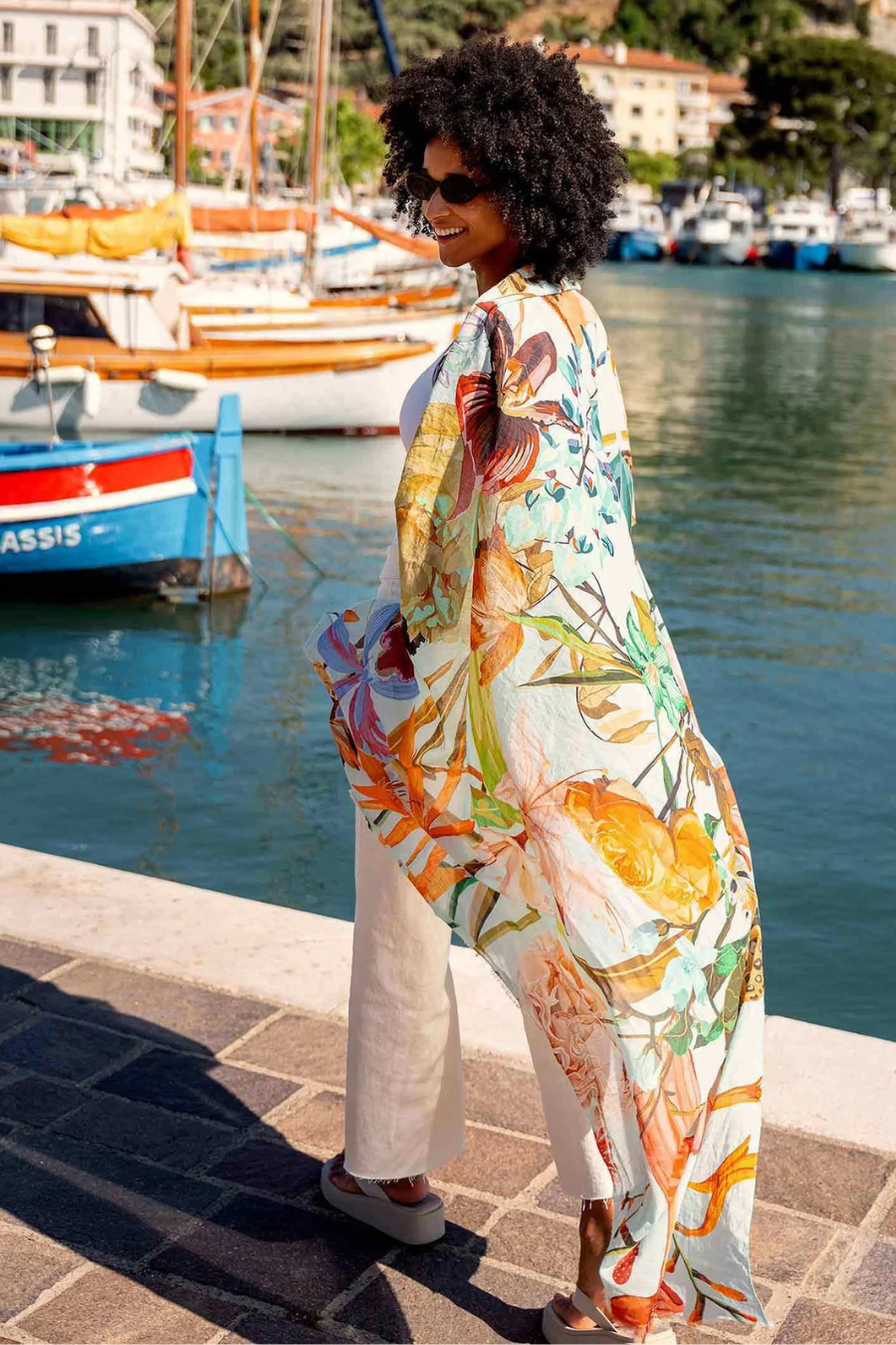 XLTropical Print Cotton Wrap
