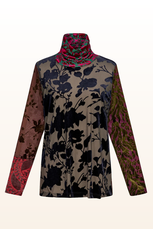 Cut Velvet Turtle Neck