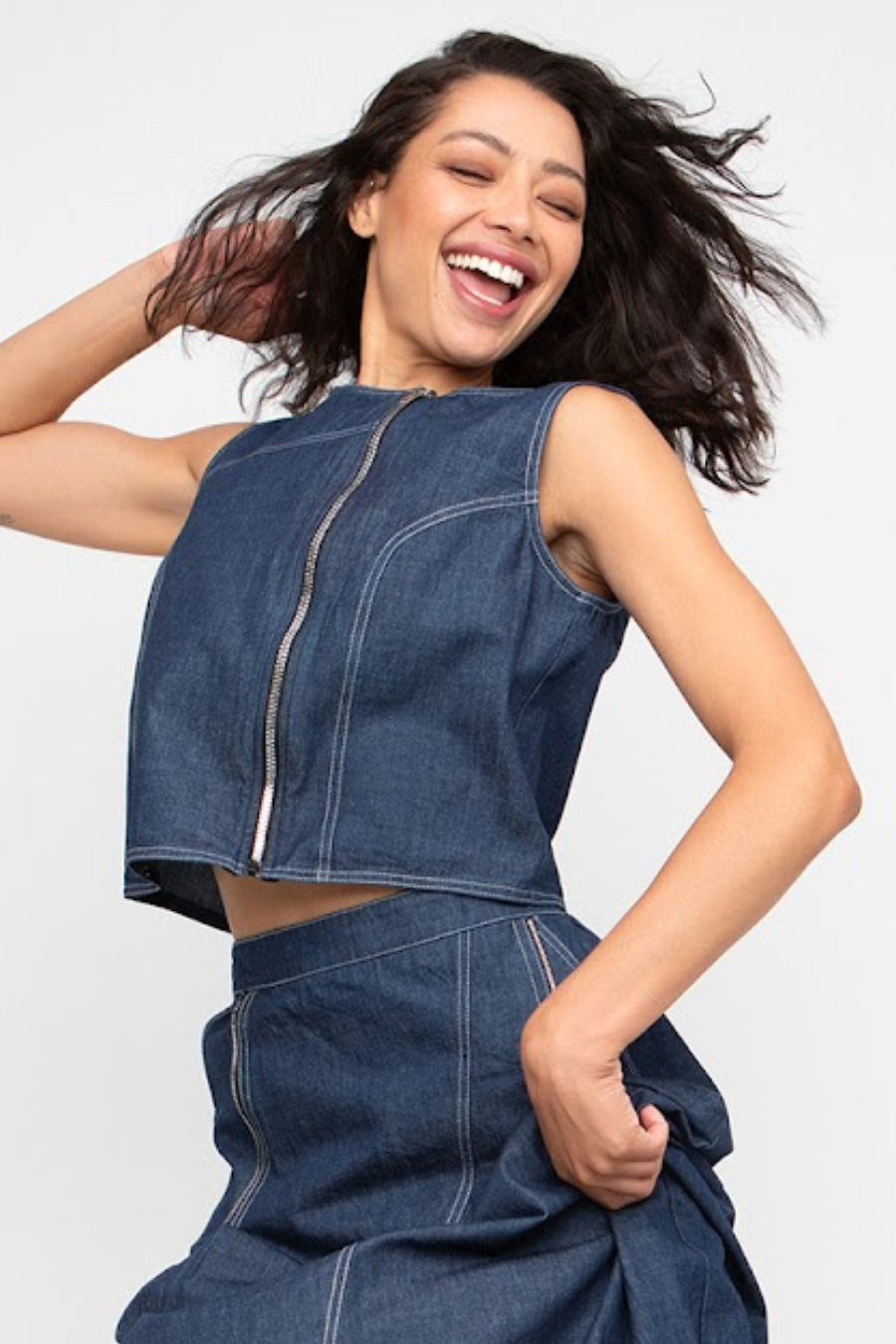 Denim Vest Top