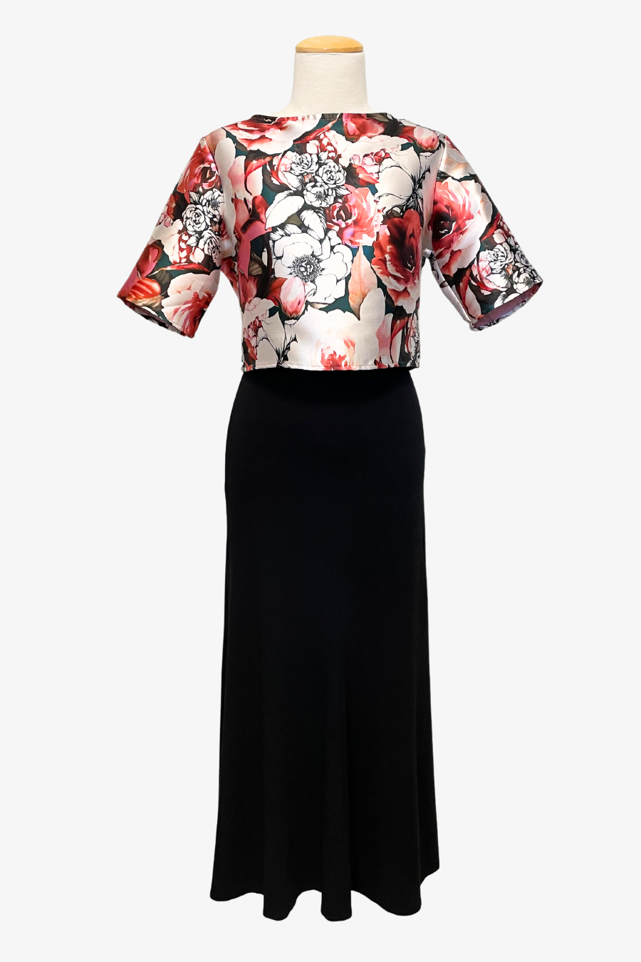 High Waist Skirt in Black Bamboo/Cotton