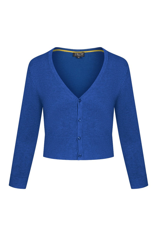 blue bamboo cropped cardigan