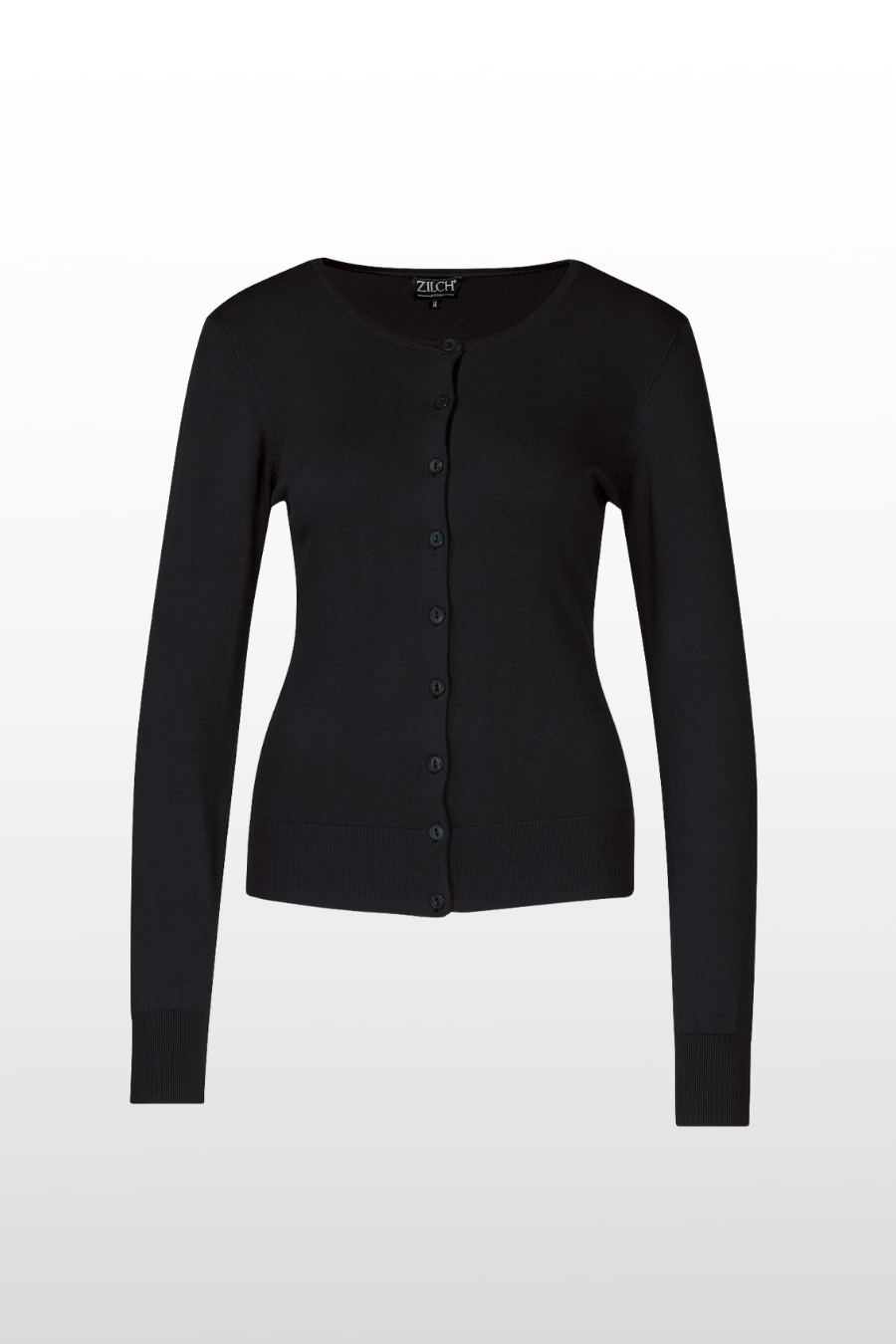 long sleeve, button up cardigan. bamboo and spandex fabric. black colour.