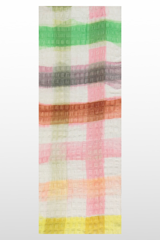 Sustainability Edition: Plissé Ombre Plaid Reclaimed Poly Scarf