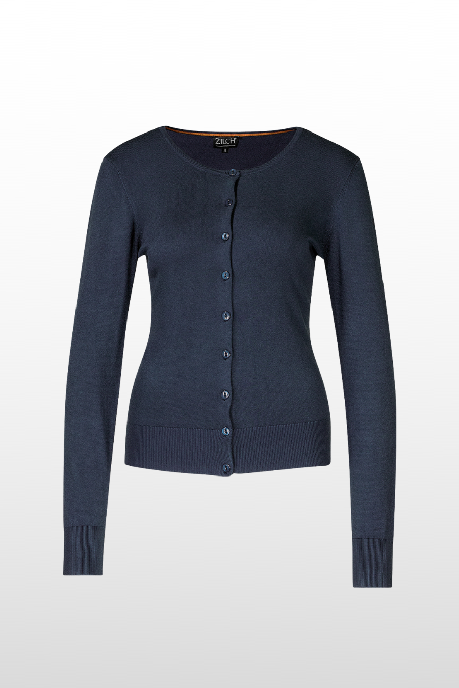 long sleeve, button up cardigan. bamboo and spandex fabric. navy colour.