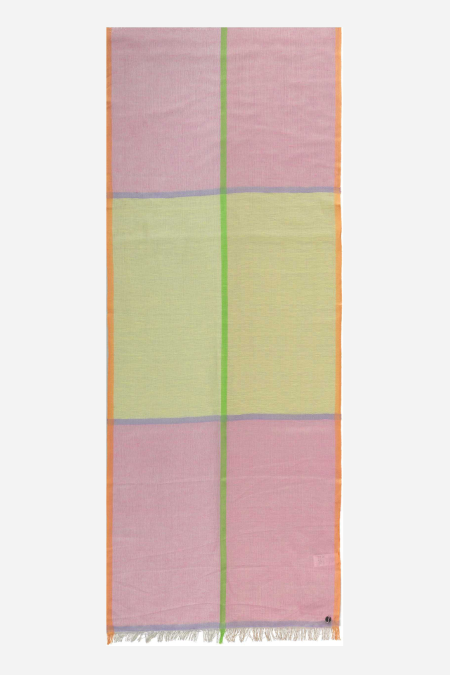 Bright Blocks Linen Cotton Blend Scarf