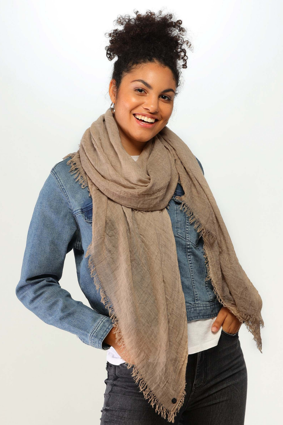 Optic Cold Dye Woven Wrap Scarf