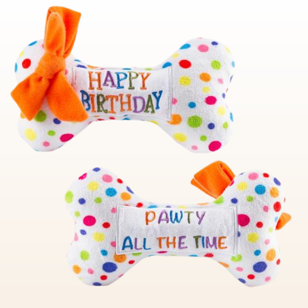 Happy Birthday Bone Dog Toy