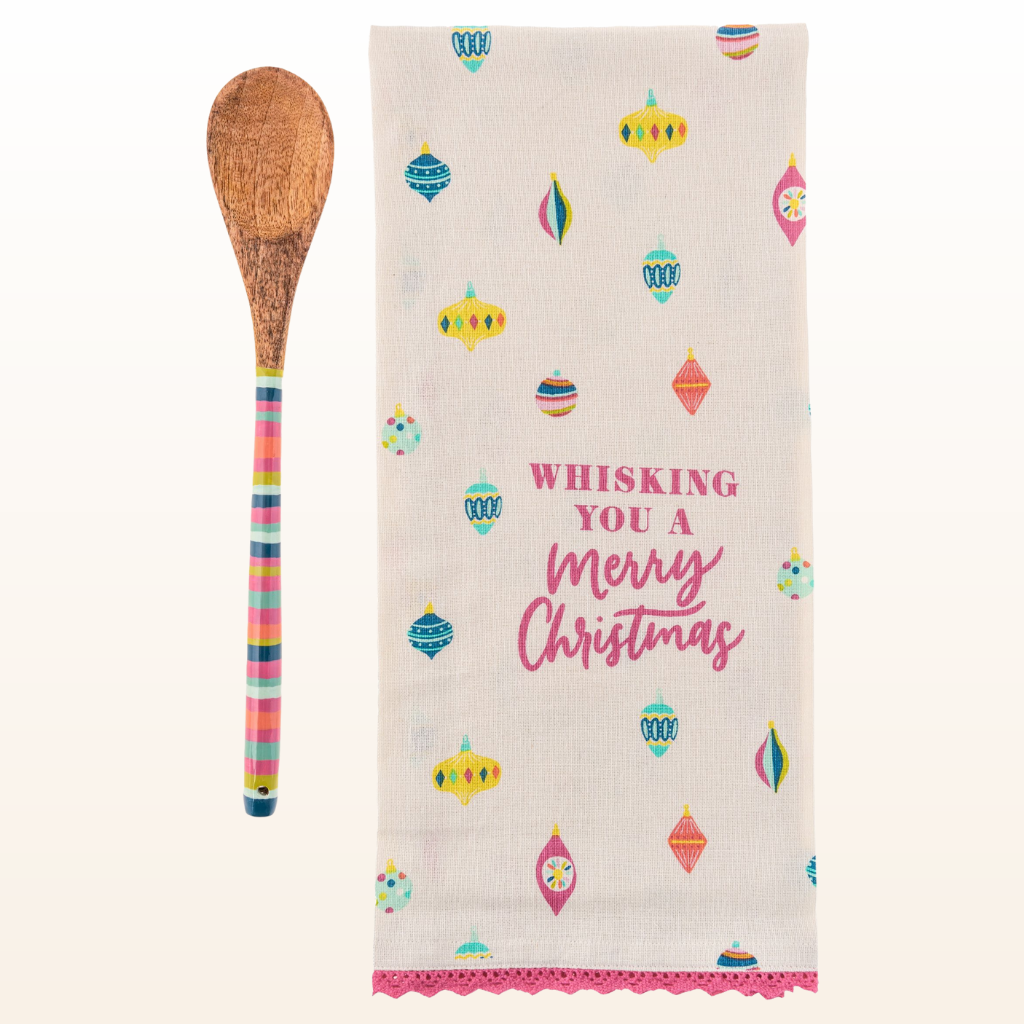 Holiday Tea towel W/Wooden Spoon